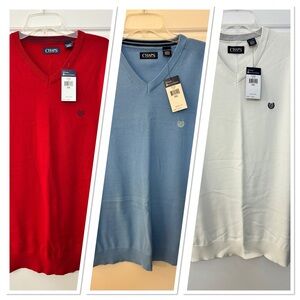 BUNDLE! Chaps Men's Red, Blue, and White Sweater Vest - ALL NWT MSRP$$45 EACH